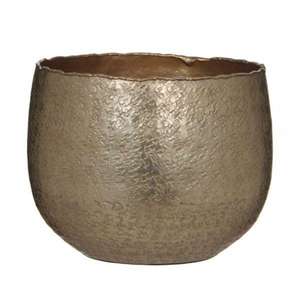 Maceta de metal con acabado antiguo y logotipo personalizado, diseño clásico, macetas de metal hechas a mano para uso en el suelo, logotipo personalizable - Product Image 1