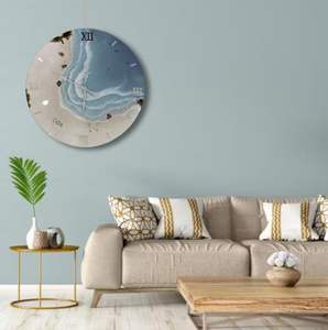 Reloj de Pared Mecánico de Lujo Hecho a Mano con Resina, Tema Oceánico, Moderno, Impermeable, Extra Grande, Funciona con Pilas, Luz Nocturna, para Bodas y Hogar - Product Image 3