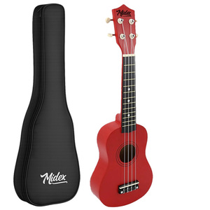 Kit de ukelele soprano rojo de 21 pulgadas con funda, correa y púas |   Midex UKX-901RD - Product Image 2