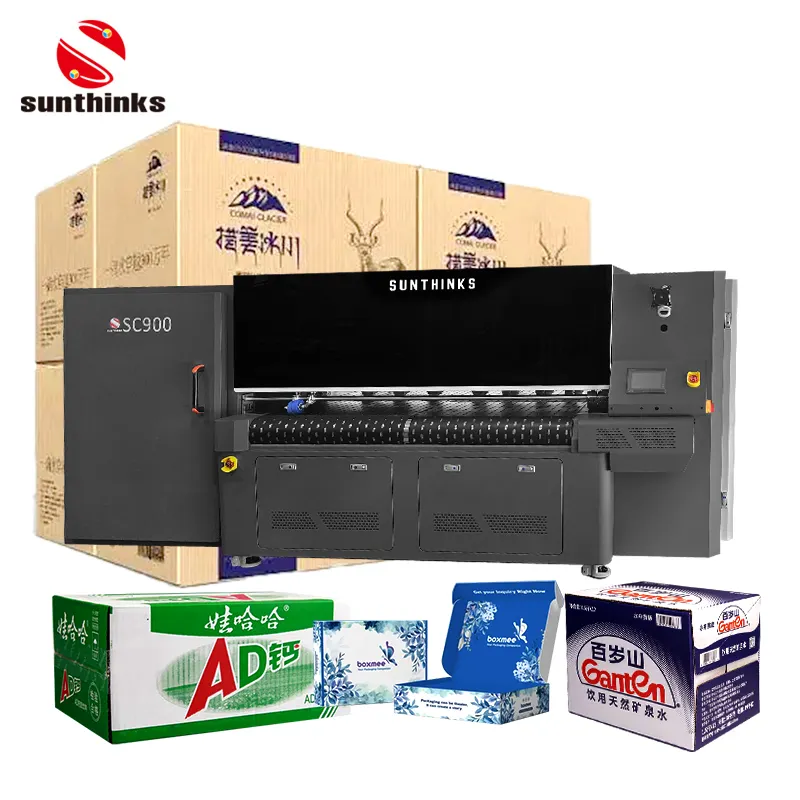 Sunthinks SC900 Lagte Format Corrugated Cardboard Paper Packaging Printing Machine Digital Single Pass Printer