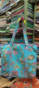 <b>Quilted</b> Cotton Floral Printed Women's Shoulder Tote Bag Handmade Open Closure Market and Travel Shopping Bag for <b>Summer</b> Autumn - Product Image 2