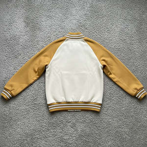 2025 100% cotton <b>fleece</b> varsity jacket for men's custom DTG printed logo heavyweight varsity jacket - Product Image 6