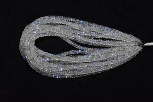 Strands Loose Blue Moonstone Rainbow Roundel Beads Natural White <b>Fire</b> <b>Stone</b> with 3mm and Sizes June Birthstone - Product Image 2