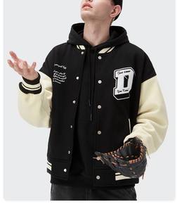 Veste universitaire pour homme sur mesure en gros avec col montant, qualité supérieure, manches en cuir, lettreman personnalisé OEM - Product Image 6