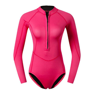 Fabricant Vente en gros Combinaison de couleur unie à manches longues et jambes courtes pour femmes, maillot de bain de surf respirant à la mode pour imprimé - Product Image 3