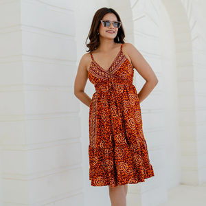 Robe Midi Étages Gypsy For Moss Paisley Col V Lavable Coupe A-Line Manches 3/4 Légère pour l'Été Tenue de Voyage Longue pour la Plage - Product Image 1