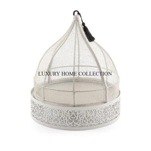 <b>Large</b> oval iron serving <b>tray</b> with rustic distress finished and sturdy build ideal for coffee serving and decorative arrangements - Product Image 3