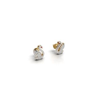 Boucles d'oreilles en or de haute qualité Swan Diamond Stud Diamonds Eco Friendly Lab - Product Image 5