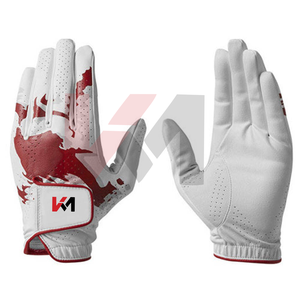 Patch en caoutchouc à impression personnalisée professionnelle Logo Couleur personnalisée Cabretta Gants de golf en cuir pour gaucher - Product Image 1