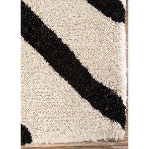 Alfombra Contour Ivory de Lana y Viscosa Hecha a Mano con Diseño Geométrico y Abstracto para Sala de Estar, Pasillo -Taq-4022 - Product Image 3