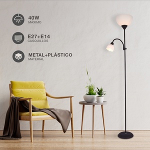 Lámpara de pie E27 con luz de lectura E14, 1760 mm. Black Nawis (GSC 204400043) - Product Image 2