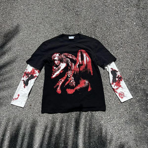 เสื้อยืดแขนยาวผู้ชายแบบลำลองถักสองชั้น สไตล์วินเทจทำสีซีด ระบายอากาศได้ดี เป็นมิตรกับสิ่งแวดล้อม ผลิตตามสั่ง - Product Image 4