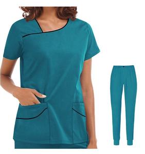 Vente en gros d'uniformes hospitaliers de style nouveau, ensembles de gommages extensibles personnalisés pour infirmière hospitalière, uniformes médicaux pour femmes - Product Image 5