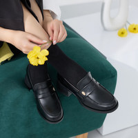 Chaussures décontractées pour femmes [JSHOE] – Mocassins Penny respirants ultra-légers rehaussants en cuir action – Article mondial très prisé pour l'automne