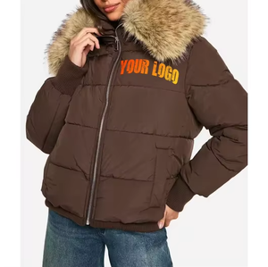 Chaqueta de Invierno con Capucha Acolchada de Algodón Transpirable con Bordado Teñido de Alta Calidad, Nueva Llegada 2025, Logotipo Personalizado, Talla Grande, Resistente al Viento - Product Image 6