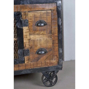 Gabinete indio de madera maciza, unidad de almacenamiento rústica de madera dura de Mango y Acacia, muebles artesanales personalizados OEM ODM disponibles - Product Image 6