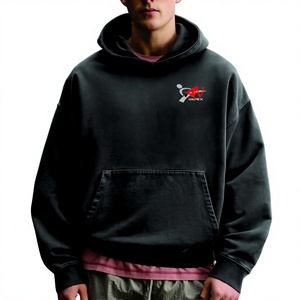 Sweat-shirt à épaules tombantes en coton lourd pour homme Fabricants personnalisés Sweat-shirt à double couche à tissage inversé - Product Image 1