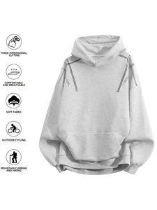 เสื้อฮู้ดสองชั้นสำหรับผู้ชายผู้หญิง500ก. เสื้อมีฮู้ดผ้าคอตตอนพิมพ์ลายทำจาก100% - Product Image 2
