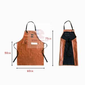 Delantal de salón de cuero con logotipo personalizado Delantal de cuero para corte de pelo de peluquero - Product Image 6