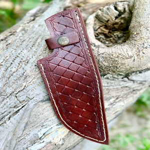 Handmade Customized OEM Sheath Pouch for Fixed Blade Knife for <b>Camping</b> and Hunting Genuine Leather - Product Image 6