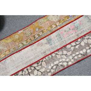 Moderne Classique 1.5 X 3.2ft Vintage Tapis Turc Beige Laine Patchwork Design Latex pour Adolescents Grande Surface Rectangle pour Vivre - Product Image 5