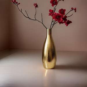 Vase à fleurs nordique doré, design arabe moderne, décoration intérieure, jardin, mariage, vase en métal, style luxueux, couleurs personnalisées - Product Image 6