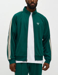 Conjunto Deportivo para Hombre, Color Verde Esmeralda, con Cierre, Detalle de Rayas Clásicas, Chaqueta y Pantalones Deportivos, Cómodo y de Primera Calidad - Product Image 2