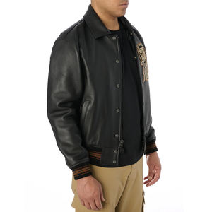 Chaquetas Avirex de cuero genuino de vaca 100% hechas a medida para hombre/chaquetas Avirex de cuero bordado para hombre para ropa de calle - Product Image 5