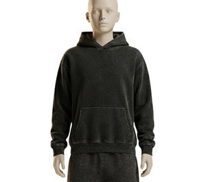 Sweat à capuche surdimensionné avec impression de logo personnalisé, sweat à capuche en molleton 100% coton lourd, streetwear unisexe - Product Image 3