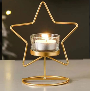 Bougeoir décoratif en métal feuille d'or Vente en gros Photophore personnalisé pour l'éclairage de la décoration intérieure - Product Image 4