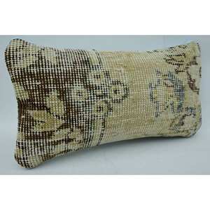Luxury 8x16 Wool Pillow Vintage Fluffy Embroidered Kantha Patchwork 18x18 Inch Decorative <b>Cushion</b> for Sofa Floor Use Beige <b>Print</b> - Product Image 2