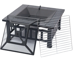 Square Metal <b>Firepit</b> Outdoor Wood Burning Fire Pit Table <b>Camping</b> Grills Portable BBQ Barbecue Grill Garden Supplies FP004 - Product Image 3