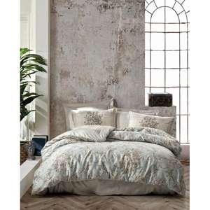 Cotton Box Double <b>Satin</b> <b>Duvet</b> <b>Cover</b> Set in Terry Beige-Elegant Comfortable Bedding - Product Image 1