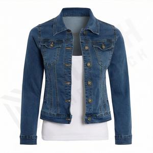 Veste en jean personnalisée pour femme, broderie intégrale, respirante, motif uni, saison automne, mode élégante, manteau de haute qualité - Product Image 1