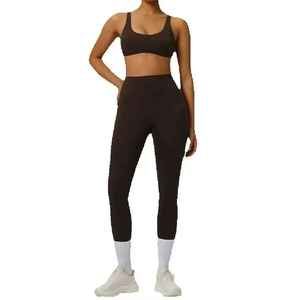 ชุดกีฬา2ชิ้นสำหรับผู้หญิงชุดครอปฟิตเนส2ชิ้นชุดครอปฟิตเนสเล่นกีฬาแขนยาว - Product Image 6