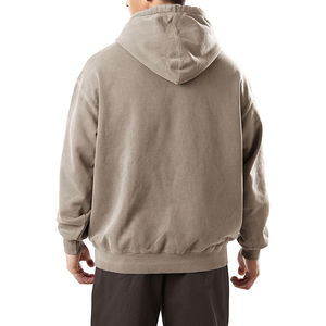 Sweats à capuche d'hiver pour hommes 100% coton peigné brodé Écologique Service OEM/ODM Logo personnalisé Conception de poche Faible MOQ Pas cher - Product Image 4