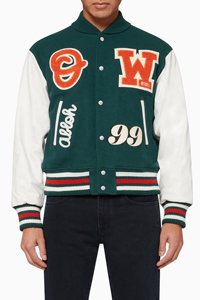 Vestes d'université de style de rue pour hommes col montant logo personnalisé vente en gros de vêtements de rue hip-hop style universitaire américain - Product Image 3