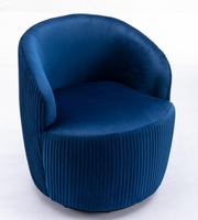 Chaise d'Appoint Pivotante Moderne avec Tissu de Lin Rembourré Blanc Fauteuil Lounge pour Salon ou Hôtel