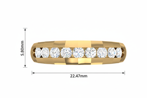 Bague en diamant sertie de canaux à bords biseautés pour femme, pour mariage, fête, anniversaire, cadeau, célébrations romantiques - Product Image 2