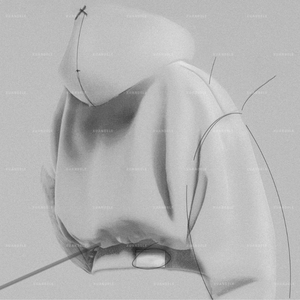 เสื้อฮู้ดทรงหลวมผ้าฟลีซสำหรับผู้ชายเสื้อฮู้ดทรงหลวมเปิดไหล่600gsm โอเวอร์ไซส์ออกแบบได้ตามต้องการ - Product Image 3