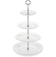 Support de présentation de gâteaux, de pâtisseries et de bonbons en métal imperméable argenté et doré brillant pour mariage, anniversaire, service de restauration