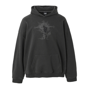 Customizable Color Embroidered Beaded Rose Print Hoodie for <b>Men</b> Drop shoulder Trendy loose Hoodie for <b>Men</b> - Product Image 2