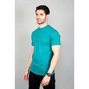 T-shirt basique en coton à col rond pour homme, faible MOQ, 100 % coton, léger, motif uni, tissu 300 grammes, T-shirt basique tendance - Product Image 2