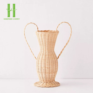 High Quality Handmade Eco-Friendly Natural Rattan Wedding Vase Decorative Flower Holder for Modern Boho <b>Rustic</b> Home Decor - Product Image 5