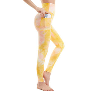 Pantalones de Yoga de bolsillo de gimnasio de punto sin costuras Pantalones de Fitness de cintura alta para mujer - Product Image 2