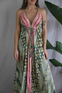 Boho imprimé Maxi Robe nouveautés rayé imprimé plage couvrir été Sexy Robe Style haute qualité élégant plage fête - Product Image 4