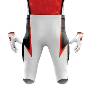 Uniforme de fútbol para hombre personalizado naranja blanco y negro Conjunto de jersey y pantalones de fútbol americano, Sarga de aparejos sublimados - Product Image 6