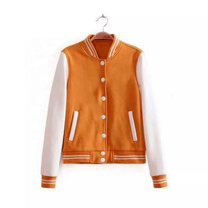 Violet blanc manches laine corps Patch boutonné collège Style Bomber manteau haute qualité à la mode Letterman Baseball respirant - Product Image 2