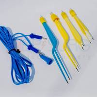 Ensemble de forceps bipolaires américains jetables de haute qualité, 4 forceps, câble de 3 mètres, fabrication américaine, pour la chirurgie canine |   Électrochirurgie en gros