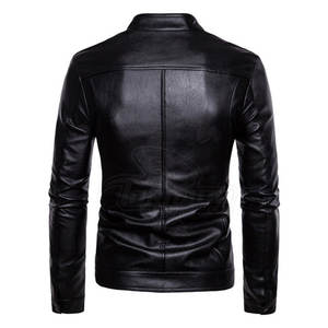 Best Selling Durable Genuine <b>Leather</b> <b>Jacket</b> for Adults OEM Services Low Price Men Stand Front Customizable <b>Winter</b> <b>Leather</b> <b>Jacket</b> - Product Image 4